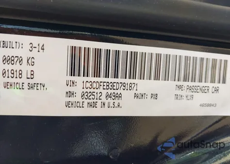 2014 Dodge Dart Gt из США, поврежденный, VIN 1C3CDFEB3ED791871